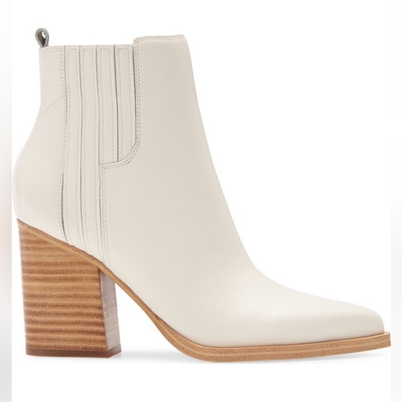 Marc Fisher Oshay White Western Leather Bootie